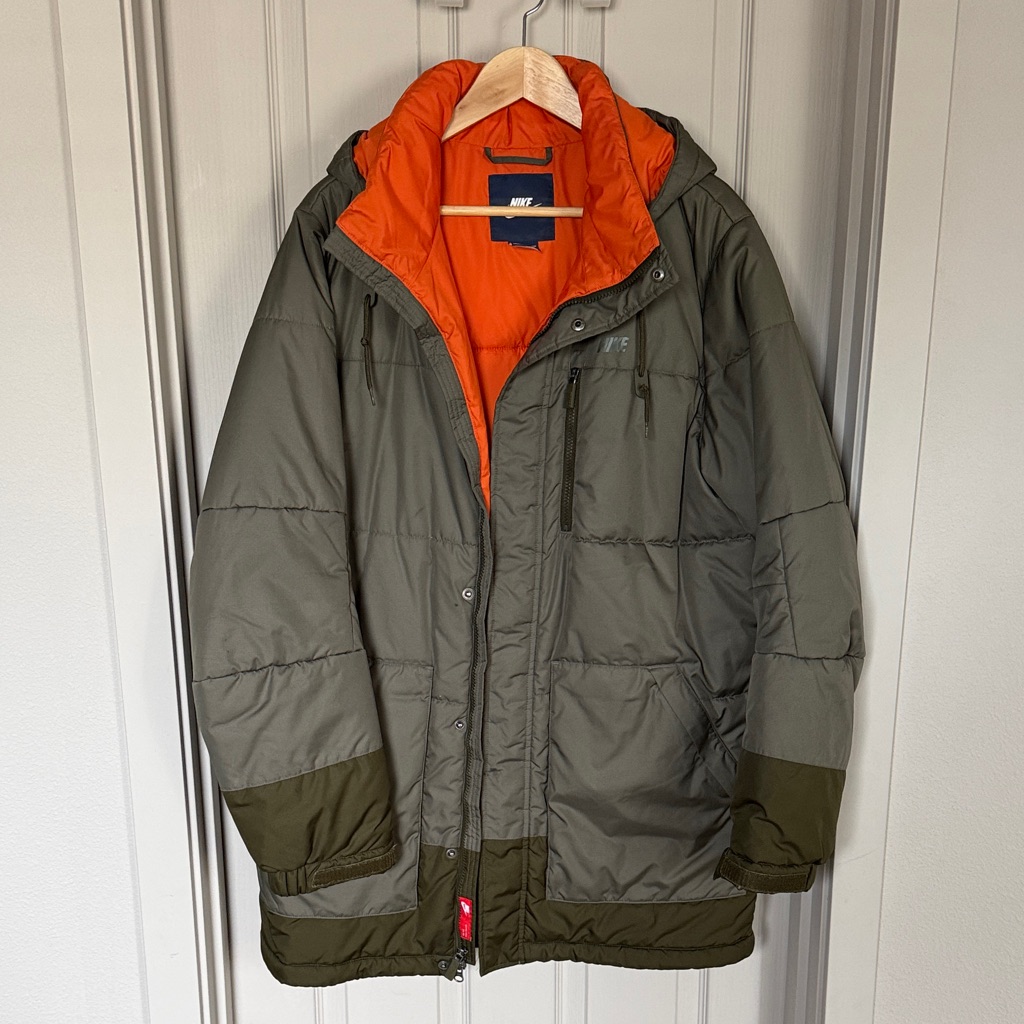 Nike Olive And Orange Puffer Jacket